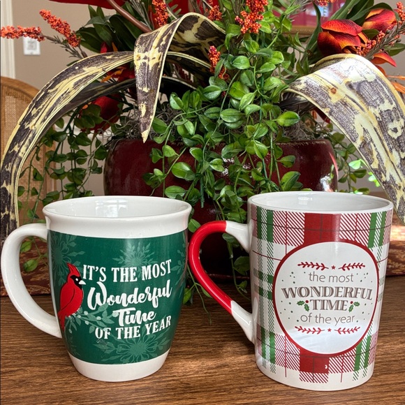 Festive Holiday Mug Set - Green and Red by Royal Norfolk 16 oz - Picture 2 of 8